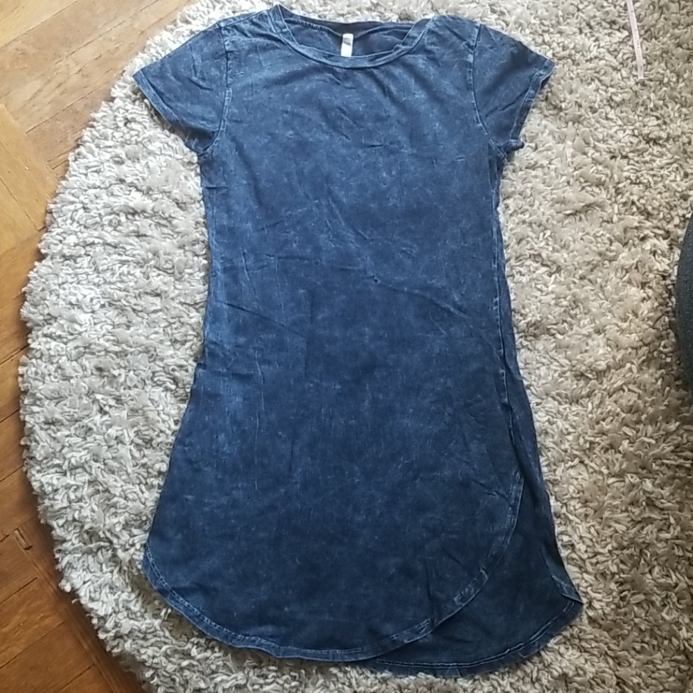 Navy Blue Distressed Babydoll Dress Small